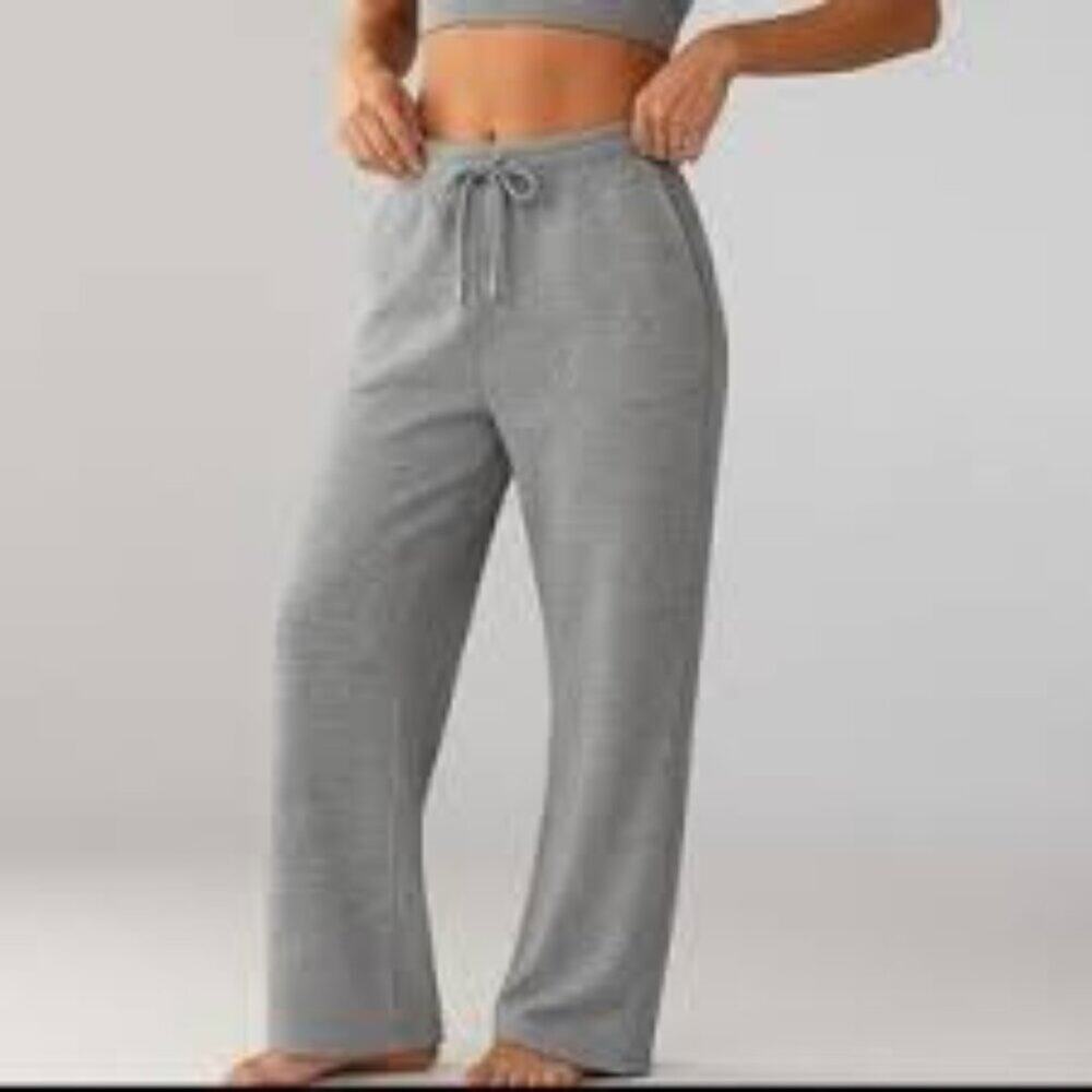 Savage X Fenty Gray Wide-Leg 2 Pocket Fleece Women's 14-16 Lounge Sweatpants